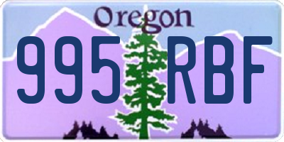 OR license plate 995RBF
