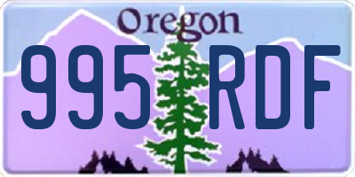OR license plate 995RDF