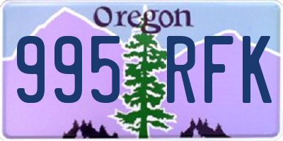 OR license plate 995RFK