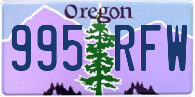OR license plate 995RFW