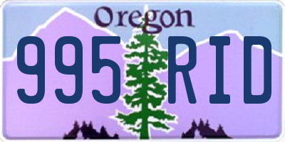 OR license plate 995RID