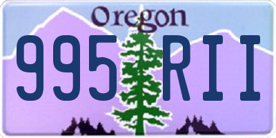 OR license plate 995RII