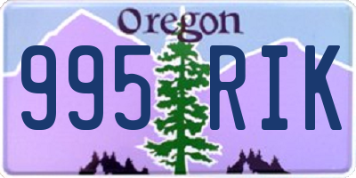 OR license plate 995RIK