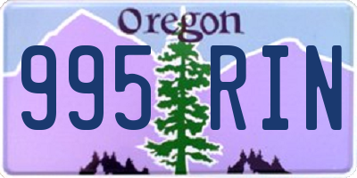 OR license plate 995RIN