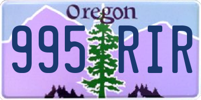 OR license plate 995RIR
