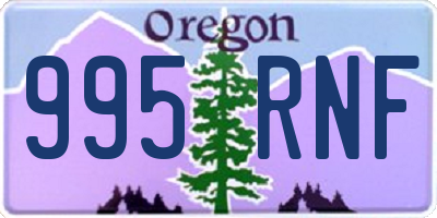 OR license plate 995RNF