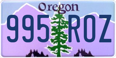 OR license plate 995ROZ