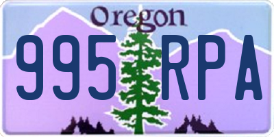 OR license plate 995RPA