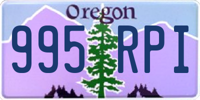 OR license plate 995RPI