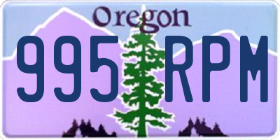 OR license plate 995RPM