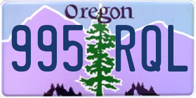 OR license plate 995RQL