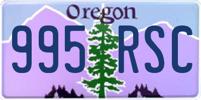 OR license plate 995RSC