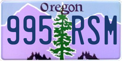 OR license plate 995RSM