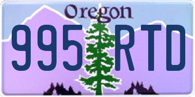 OR license plate 995RTD