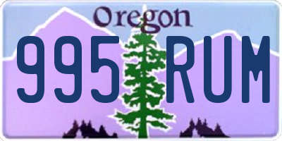 OR license plate 995RUM