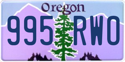 OR license plate 995RWO