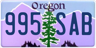 OR license plate 995SAB