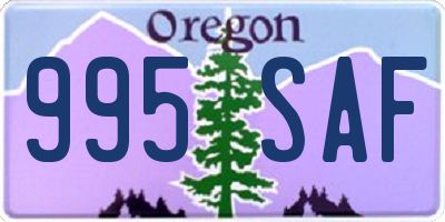 OR license plate 995SAF
