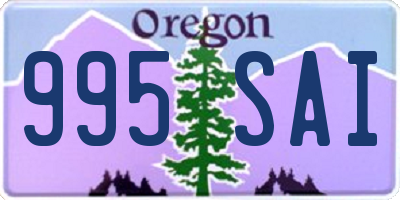 OR license plate 995SAI