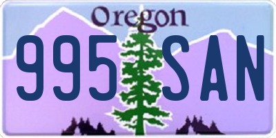 OR license plate 995SAN