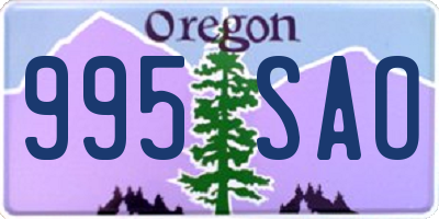 OR license plate 995SAO