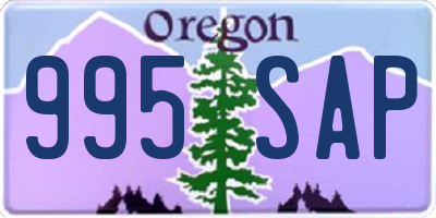 OR license plate 995SAP