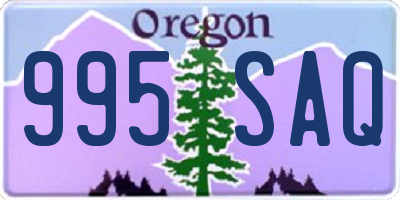 OR license plate 995SAQ