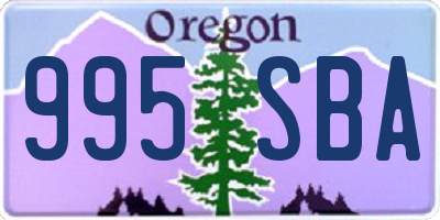 OR license plate 995SBA