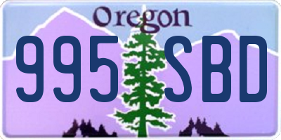 OR license plate 995SBD