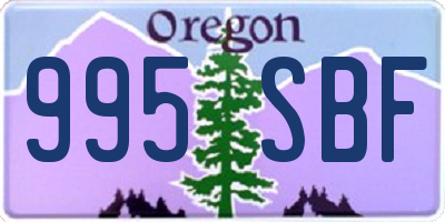 OR license plate 995SBF