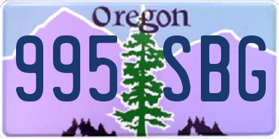 OR license plate 995SBG