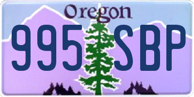 OR license plate 995SBP