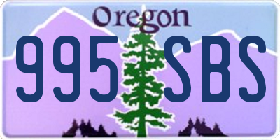 OR license plate 995SBS