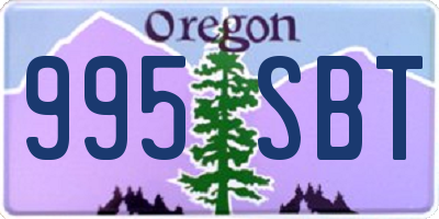 OR license plate 995SBT
