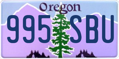 OR license plate 995SBU