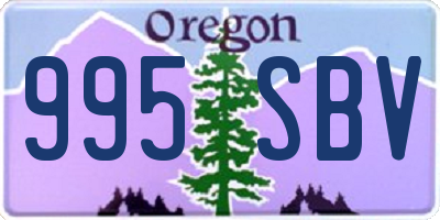 OR license plate 995SBV