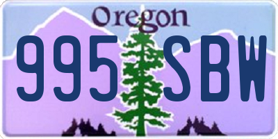 OR license plate 995SBW