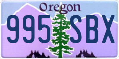 OR license plate 995SBX