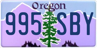OR license plate 995SBY