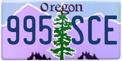 OR license plate 995SCE