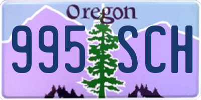 OR license plate 995SCH