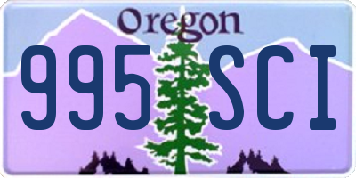 OR license plate 995SCI