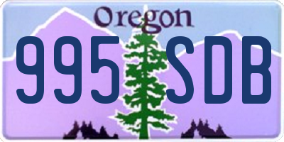 OR license plate 995SDB