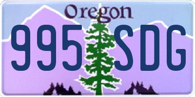 OR license plate 995SDG