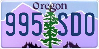 OR license plate 995SDO
