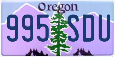 OR license plate 995SDU