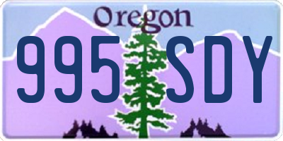 OR license plate 995SDY