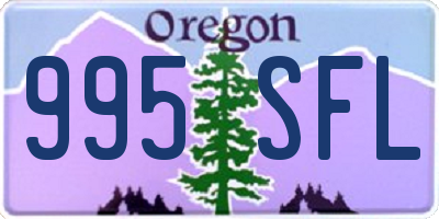 OR license plate 995SFL