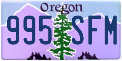 OR license plate 995SFM