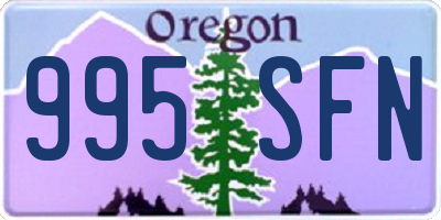 OR license plate 995SFN